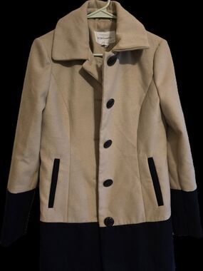 BCBGeneration Cream and Navy Two-Tone Pea Coat (Medium) Never Worn